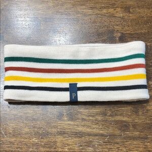Pendleton Cream Headband with Multicolor Stripes